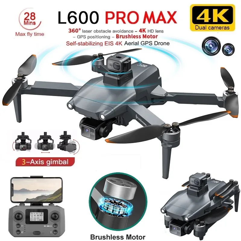 L600 PRO MAX GPS Drone profesi - Drone Gimbal 3 Axis reseña y precio